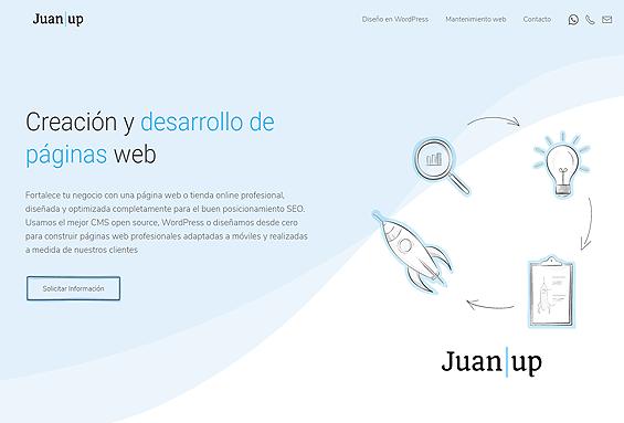 Pantallazo desarrollo de La página web Juanup
