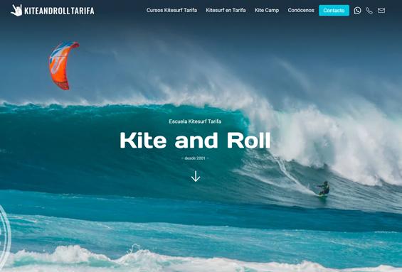 Pantallazo desarrollo de La página web Kite and Roll