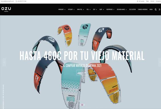 Pantallazo desarrollo de La página web Ozu Tarifa